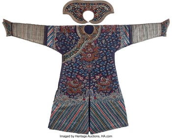 27082: A Chinese Embroidered Summer "Dragon" Robe, Late