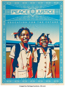 27063: Shepard Fairey (American, b. 1970) Peace and Jus