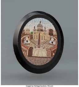 27025: An Italian Micro Mosaic Brooch Depicting St. Pet