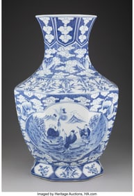 27067: A Chinese Blue and White Vase 17-1/4 x 10-1/2 x