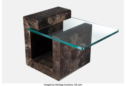 27034: Manner of Karl Springer Low Side Table, 1970 USA