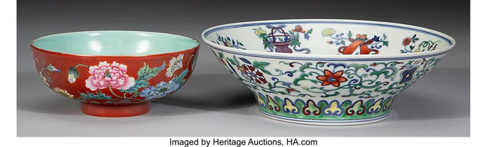 27072: Two Chinese Enamel Bowls, Republic period and la