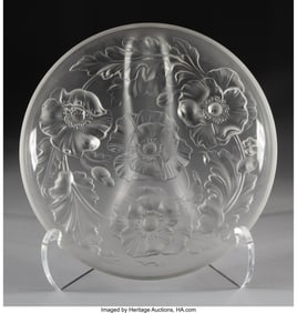 27040: Verlys Platter, 20th century Clear and frosted g