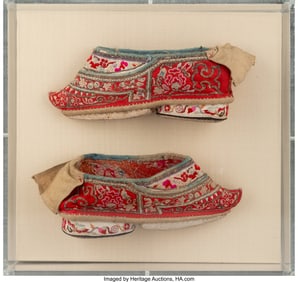 27080: A Pair of Chinese Embroidered Bound-Foot Shoes 2