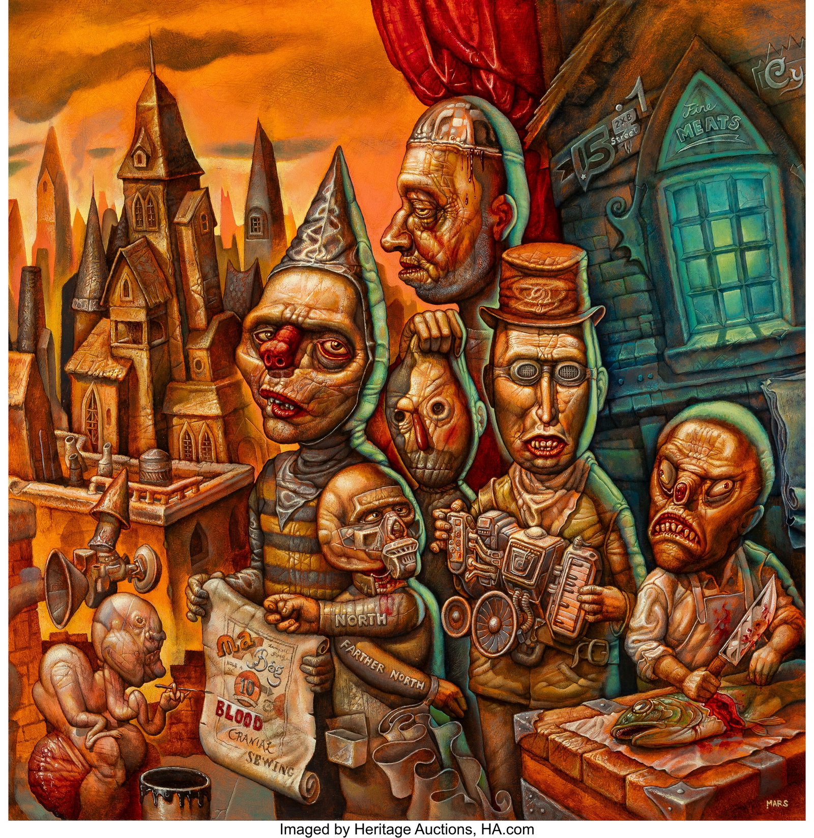 Chris Mars (b. 1961) The Pointed North Oil on pa: Chris Mars (b. 1961) The Pointed North Oil on panel 24-1/2 x 24-1/2 inches (62.2 x 62.2 cm) Signed lower right: MARS HID03101062020 © 2025 H