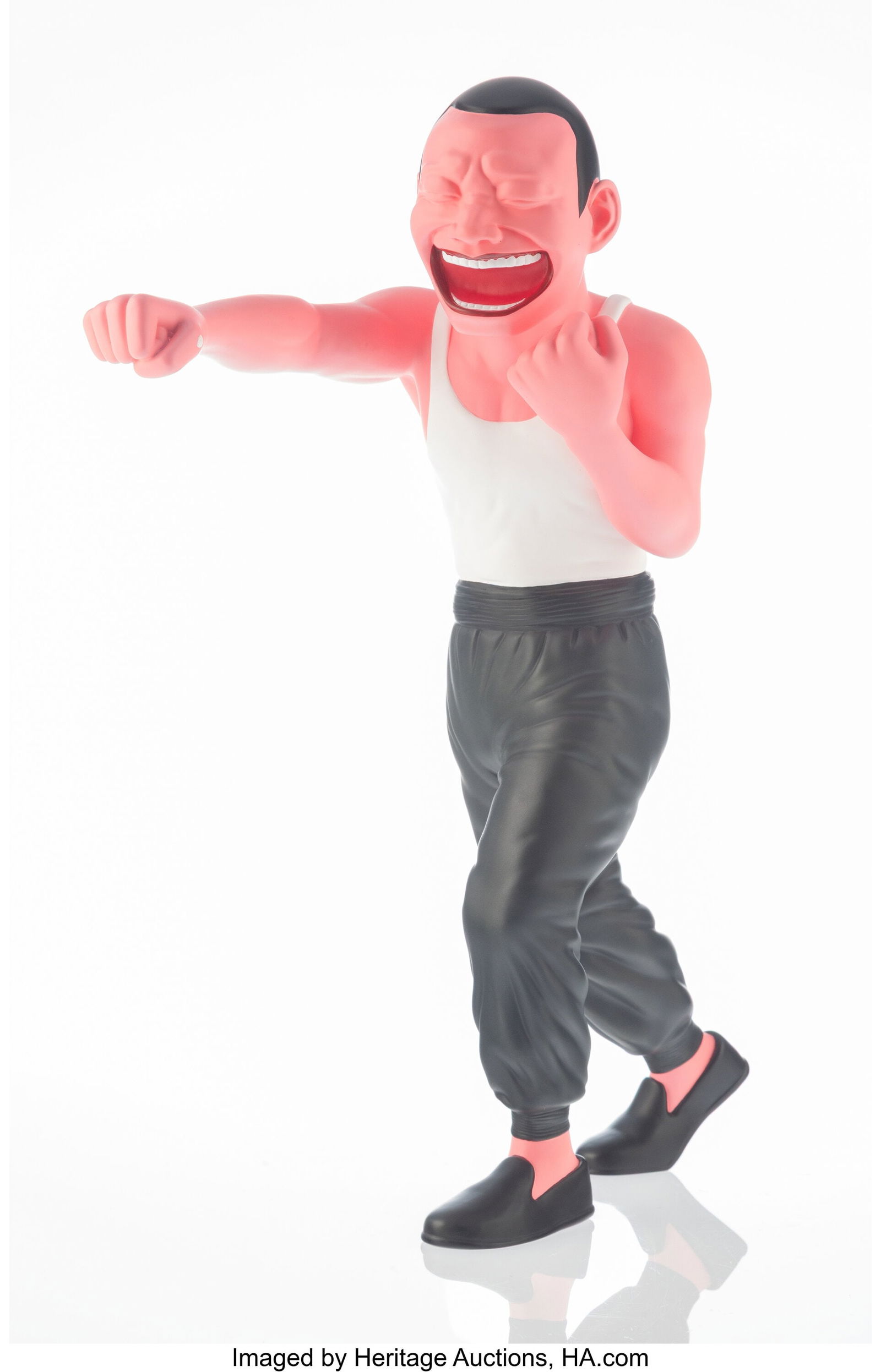 Yue Minjun (b. 1962) Kung Fu, 2024 Bronze 13-1/2: Yue Minjun (b. 1962) Kung Fu, 2024 Bronze 13-1/2 x 11 x 4-1/2 inches (34.3 x 27.9 x 11.4 cm) A.P. 06 Stamped and numbered in