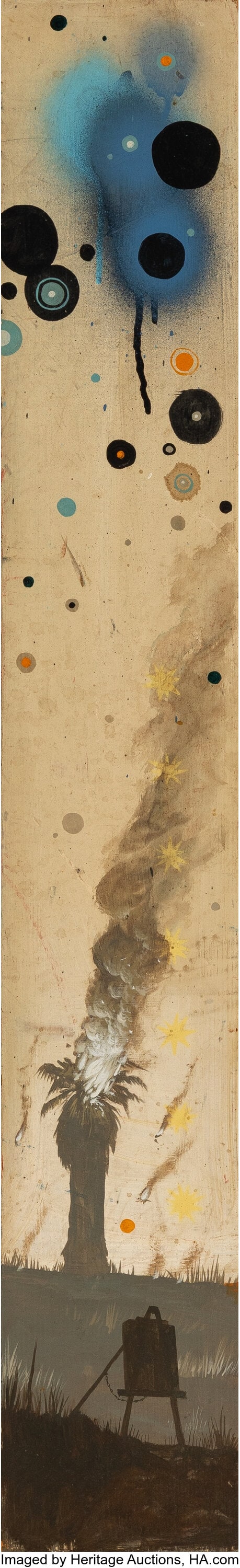 Jeff Soto (b. 1975) Landscape Painting in LA, 20: Jeff Soto (b. 1975) Landscape Painting in LA, 2006 Acrylic and spray paint on wood panel 36 x 5-1/2 inches (91.4 x 14.0 cm) Signed, titled&comm