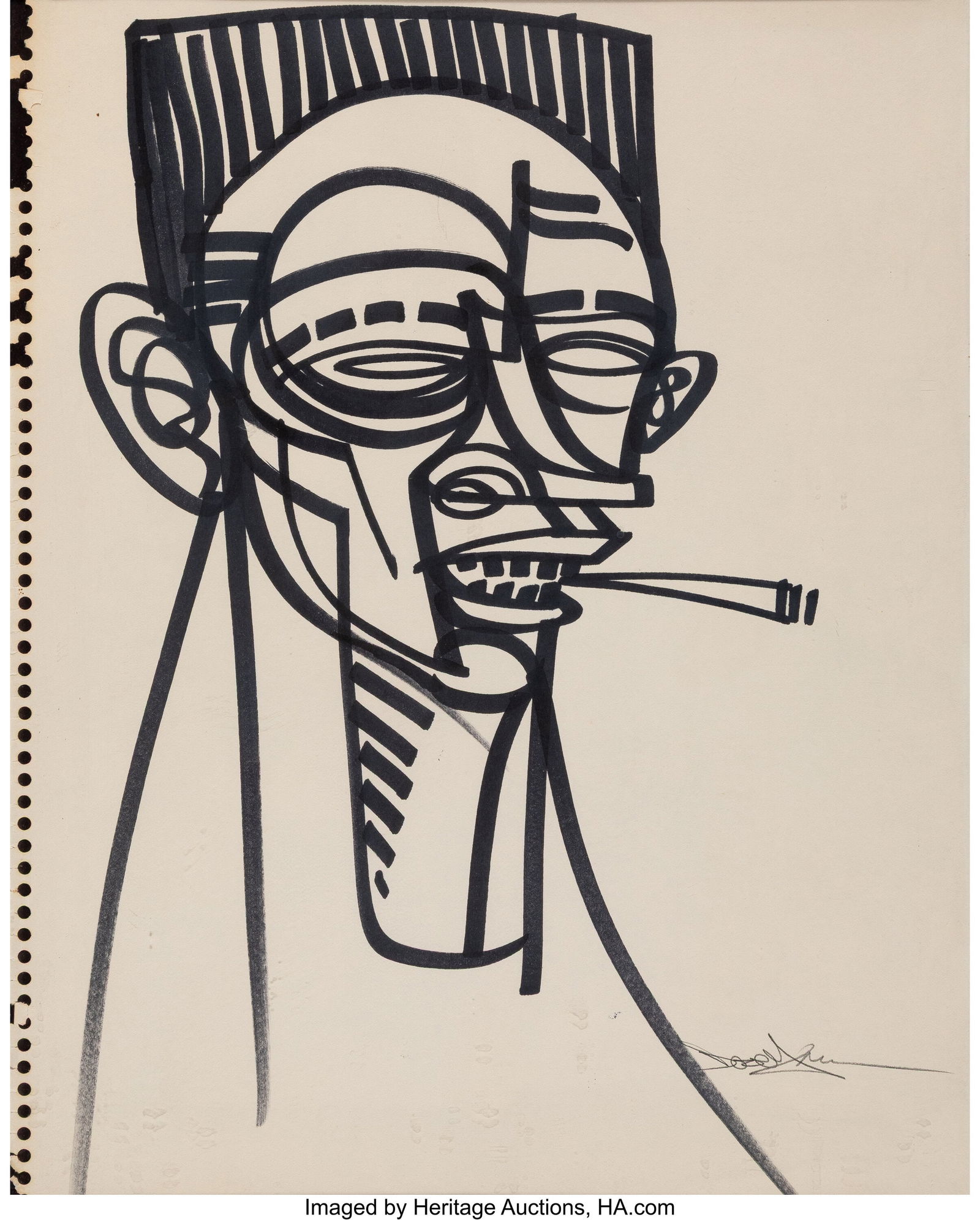 Doze Green (b. 1964) Mug #4, 2014 Ink on wove pa: Doze Green (b. 1964) Mug #4, 2014 Ink on wove paper 13 x 10 inches (33.0 x 25.4 cm) (sheet) Signed lower right: Doze Green Signed and