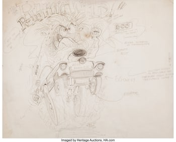 66046&colon; Ed "Big Daddy" Roth &lpar;1932-2001&rpar; Untitled Pencil 