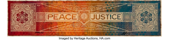66148&colon; Shepard Fairey X RISK Peace and Justice&comma; 2013 Sc