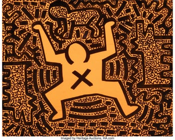 66079&colon; LA II &lpar;b&period; 1967&rpar; Keith Haring Tribute Acrylic and