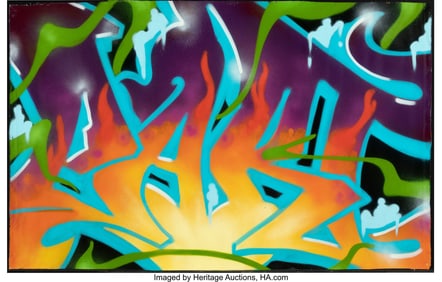 66082&colon; Part One Untitled Spray paint on canvas 35-1&sol;4 x