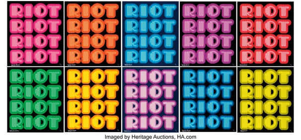 66191&colon; Ben Eine &lpar;b&period; 1970&rpar; RIOT &lpar;set of 10&rpar;&comma; 2015 Screen