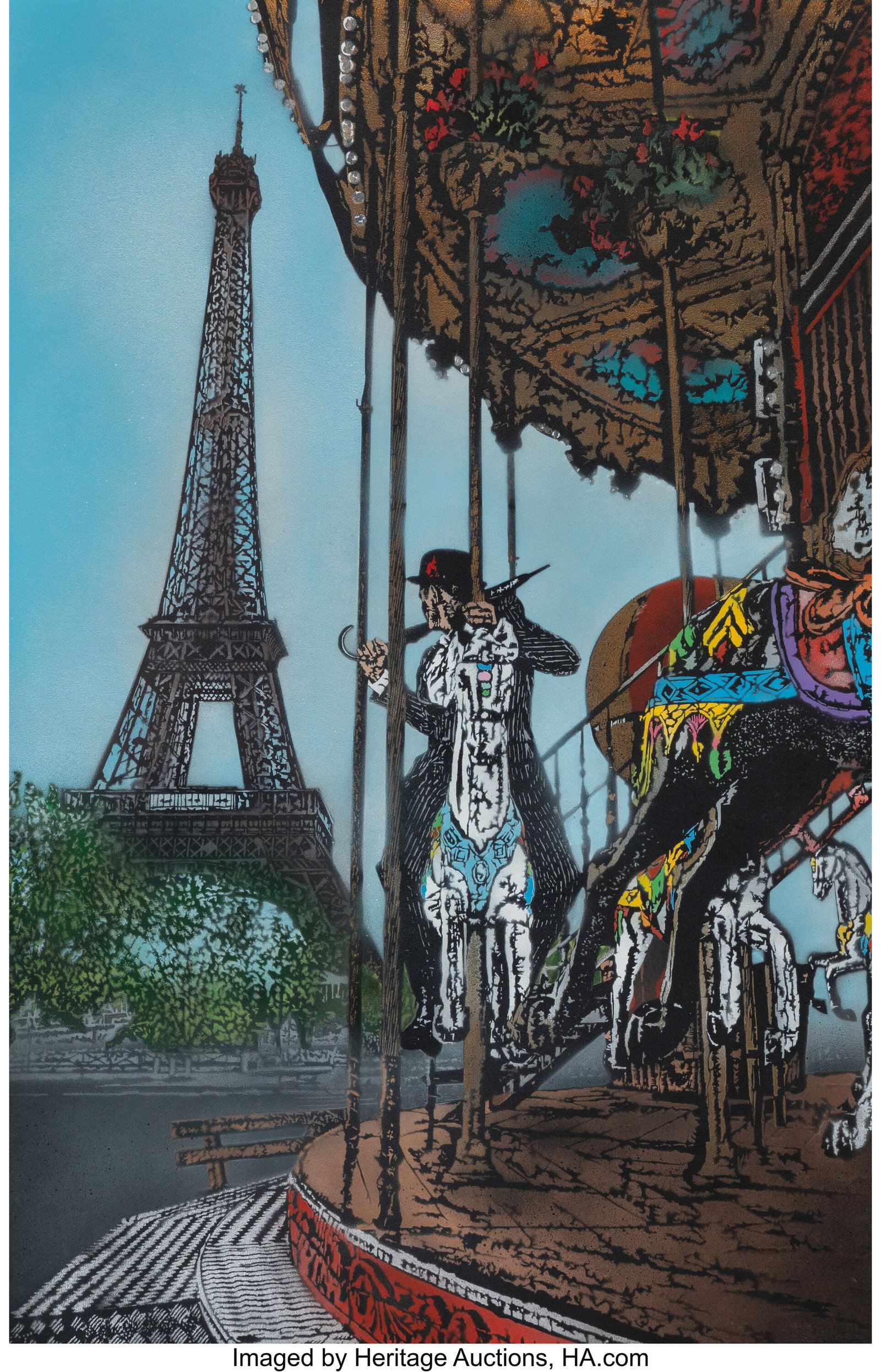 Nick Walker (b. 1969) The Last Ride, 2011 Spray: Nick Walker (b. 1969) The Last Ride, 2011 Spray paint and stencil on canvas 45-3/4 x 35-1/2 inches (116.2 x 90.2 cm) Ed. 1/1 Signed&co