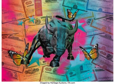 66193&colon; RISK &lpar;b&period; 1967&rpar; Wall Street Bull&comma; circa 2021 Scre