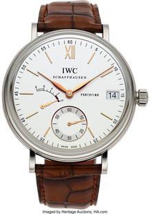 IWC Portofino Hand Wound Eight Days Reference IW: IWC Portofino Hand Wound Eight Days Reference IW510103 Stainless Steel Wristwatch with Box and Papers Case: 45mm, Stainless steel Dial: Silver dial with Small Seconds, Power Re