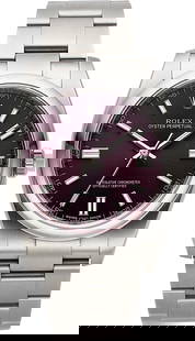 Rolex Oyster Perpetual 36 "Grape" Stainless Stee: Rolex Oyster Perpetual 36 "Grape" Stainless Steel Wristwatch Reference 116000 Case: 36mm, Stainless steel Dial: Purple "Grape" with luminous stick indices, Luminous stick hands