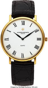 Vacheron Constantin Patrimony Yellow Gold Wristw: Vacheron Constantin Patrimony Yellow Gold Wristwatch Case&colon; 32mm&comma; 18k Yellow Gold Dial&colon; White with Roman Numerals &comma; Blued hands Movement&colon; Quartz Band&colon; Original OEM C