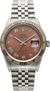 Rolex Turn-O-Graph Thunderbird Reference 16264 S: Rolex Turn-O-Graph Thunderbird Reference 16264 Stainless Steel Wristwatch Case: 36mm, Stainless steel Dial: Non luminous Salmon dial with Silver Roman Numerals , Luminous stick