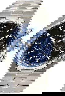 Vacheron Constantin Overseas Stainless Steel Blu: Vacheron Constantin Overseas Stainless Steel Blue Dial Reference 49150/B01A-9745 Case: 42mm, Stainless steel Dial: Blue with Big Date and chronograph sub dials, luminous ma