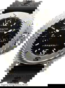 Panerai Luminor Arktos Reference PAM00092 Stainl: Panerai Luminor Arktos Reference PAM00092 Stainless Steel Wristwatch with Box and Papers Case: 44mm, Stainless steel Dial: Matte Black dial with luminous arabic and stick