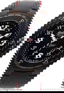 Alpina Racing Limited Edition 12 hours of Sebrin: Alpina Racing Limited Edition 12 hours of Sebring Men's Wristwatch Reference AL525LBR5BAR6 with Box Case: 47mm, Stainless steel black plated Dial: Black dial, carbon fiber