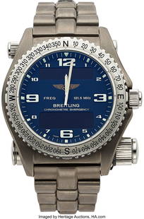 Breitling Ref. E76321 Titanium Emergency Chonome: Breitling Ref&period; E76321 Titanium Emergency Chonometre Case&colon; Titanium three body&comma; 43 mm&comma; graduated bi-directional bezel&comma; micro antennas between the lugs&comma; case back wi