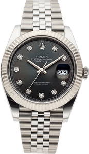 13061&colon; Rolex Datejust 41 Rhodium Diamond Stainless Stee