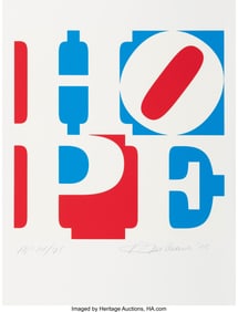 40002: Robert Indiana (1928-2018) HOPE (Red, White, and