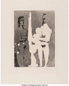 40020: Pablo Picasso (1881-1973) Peintre debout à son