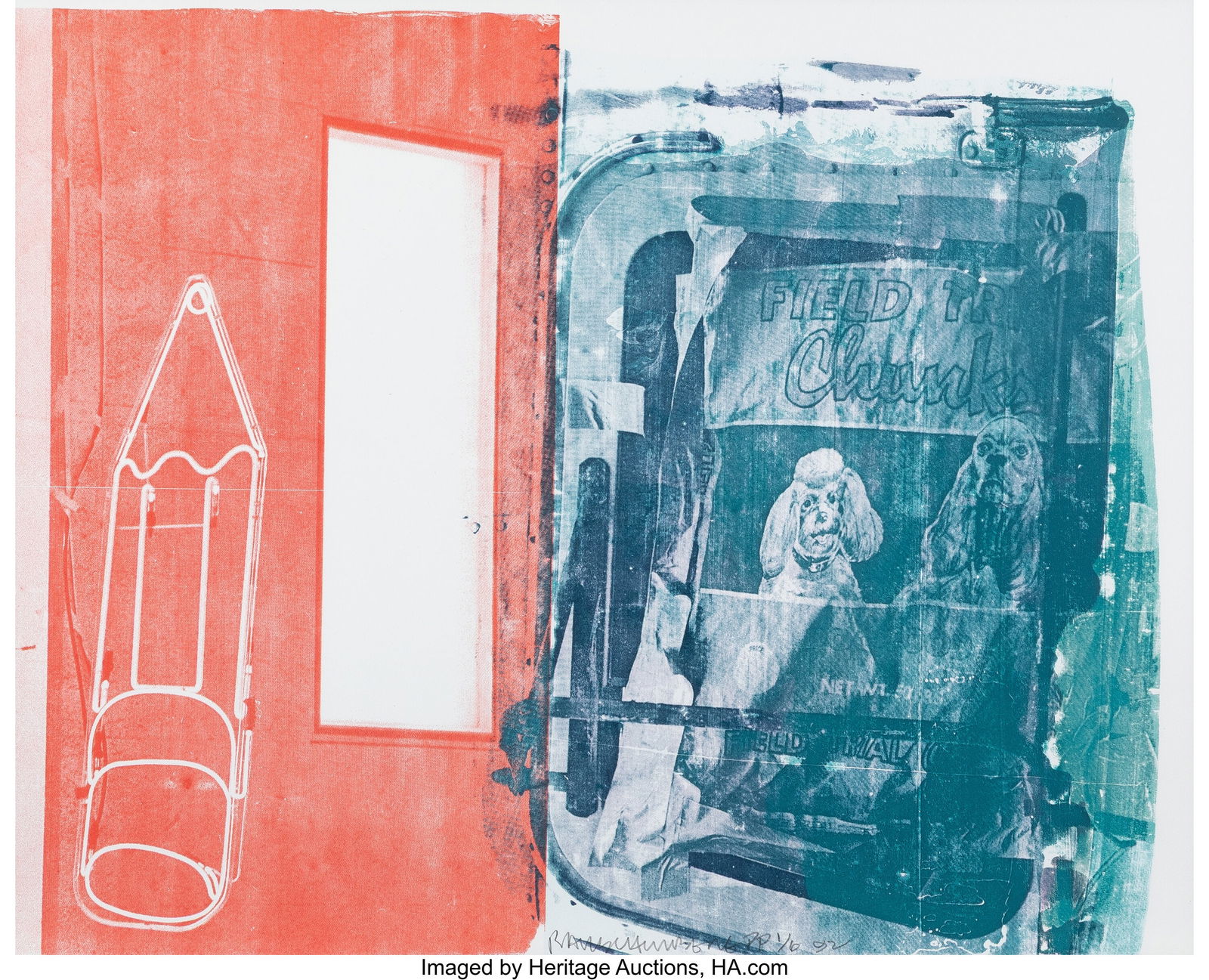 Robert Rauschenberg (1925-2008) Best Buddies, 19: Robert Rauschenberg (1925-2008) Best Buddies, 1992 Screenprint in colors on wove paper 26-3/4 x 33-1/4 inches (67.9 x 84.5 cm) (sheet) P&perio