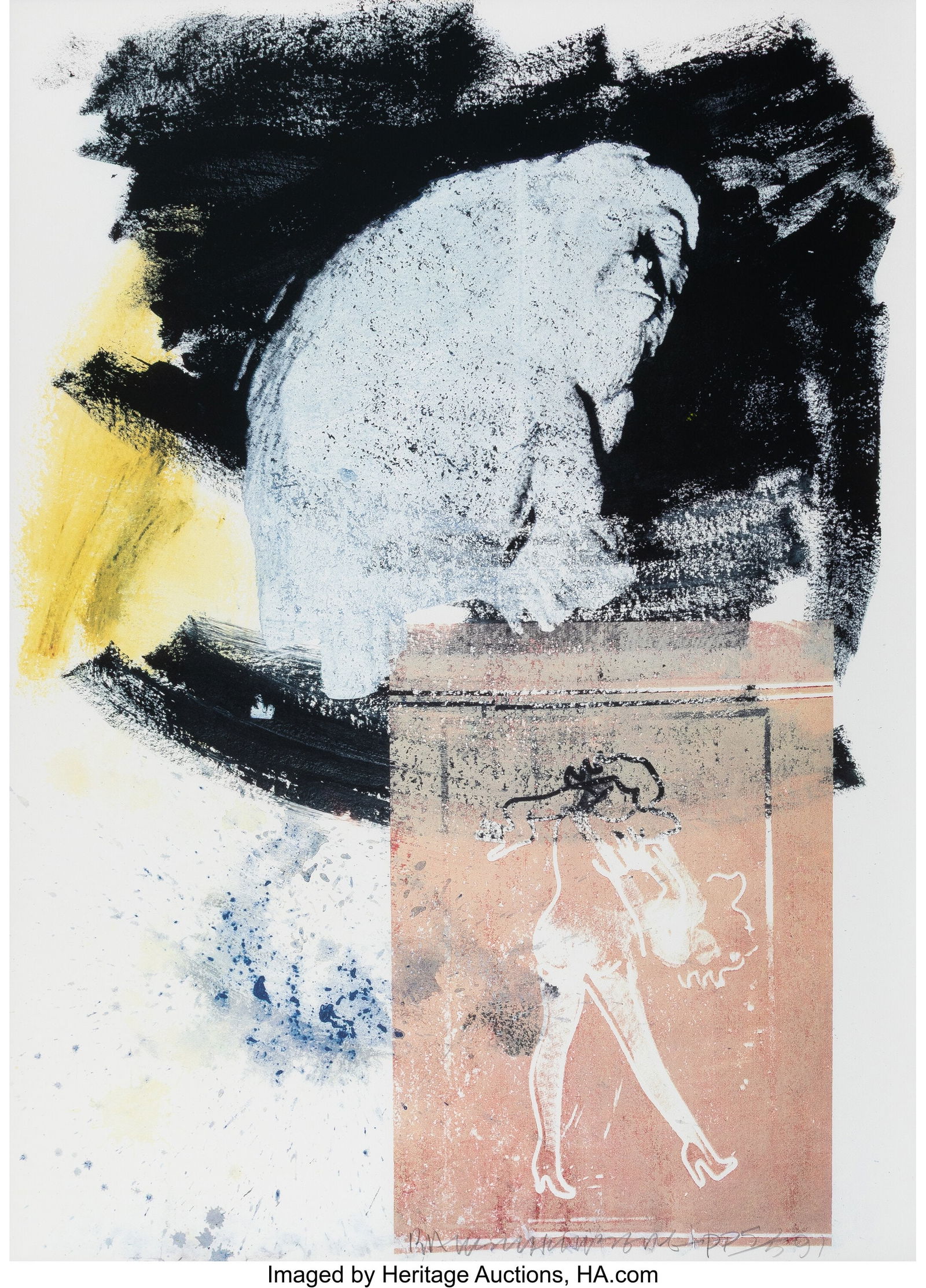 Robert Rauschenberg (1925-2008) Poise, 1991 Offs: Robert Rauschenberg (1925-2008) Poise, 1991 Offset lithograph in colors on wove paper 29-1/2 x 41 inches (74.9 x 104.1 cm) (sheet) Signed, e