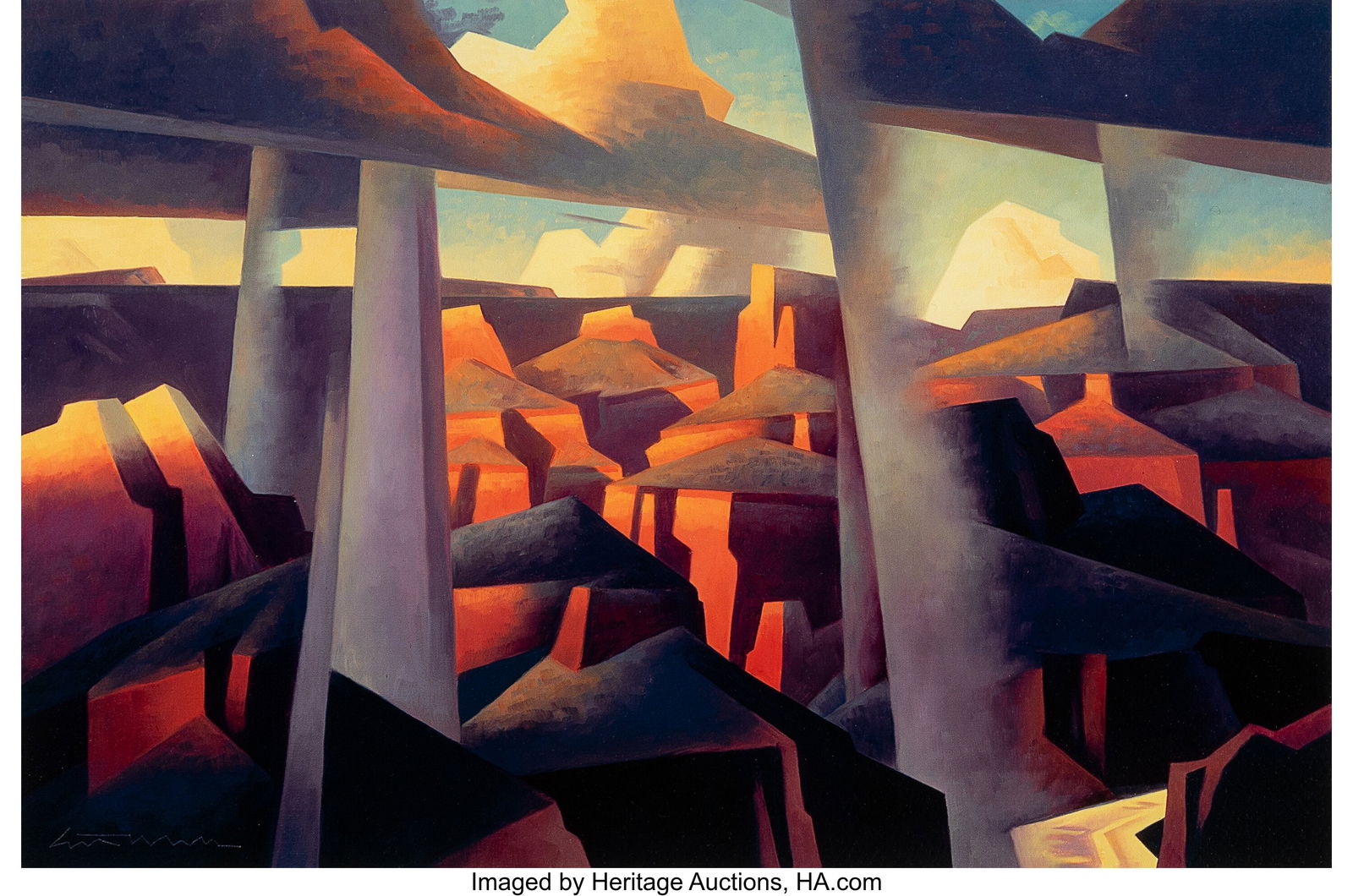 Ed Mell (American, 1942-2024) Canyon Rain Column: Ed Mell (American, 1942-2024) Canyon Rain Columns Giclée print in colors on paper 8 x 12 inches (20.3 x 30.5 cm) (image) Ed. 9/25 Si