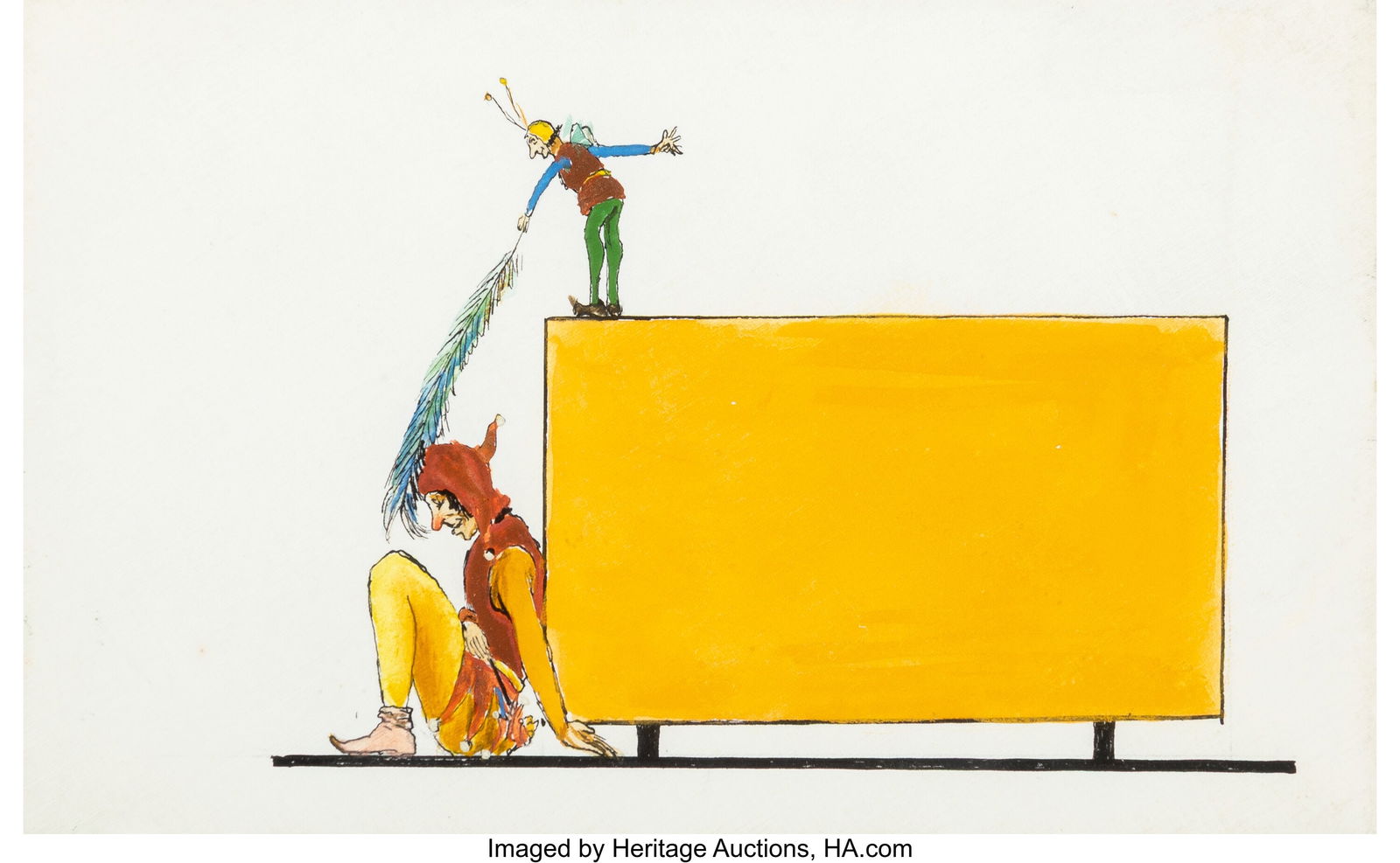 Peter Hurd (American, 1904-1984) Tickle, Tickle: Peter Hurd (American, 1904-1984) Tickle, Tickle Gouache on paper 3-1/2 x 5-1/2 inches (8.9 x 14.0 cm) (sheet) The present work is accomp