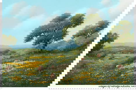 Larry Prellop (American, b. 1949) Golden Petal P: Larry Prellop (American, b. 1949) Golden Petal Plains Oil on canvas 24 x 36 inches (61.0 x 91.4 cm) Signed lower left: Larry Prellop HID03101062020