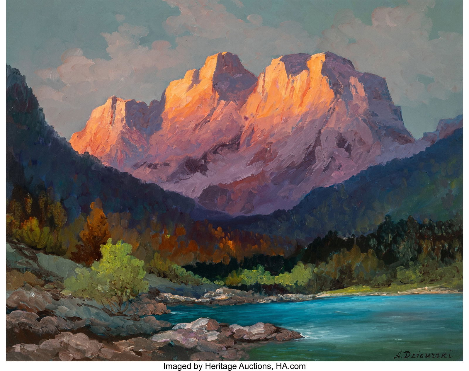 Alexander Dzigurski (Russian/American, 1911-1995: Alexander Dzigurski (Russian/American, 1911-1995) Golden Glow Oil on canvas 24 x 30 inches (61.0 x 76.2 cm) Signed lower right: A. Dzigurski PR