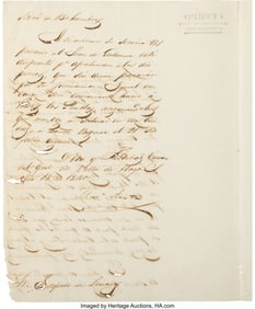 47001&colon; Mariano Arista Letter Signed&period;  Two pages of a bi