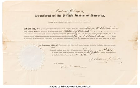 47139: Andrew Johnson Appointment Signed. One partially