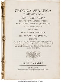 47002: Juan Domingo Arricivita. Cronica serafica y apos