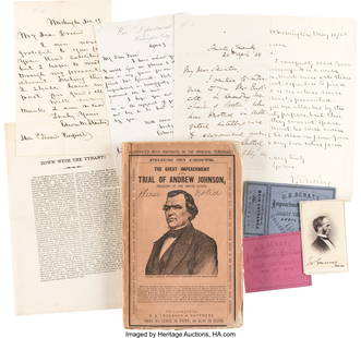 Andrew Johnson Impeachment Archive. An archive o: Andrew Johnson Impeachment Archive&period; An archive of twenty-four items directly related to Andrew Johnson's impeachment trial&period; Includes two ALS by Edwin Stanton &lpar;written during the pen