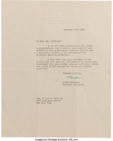 47209&colon; Albert Einstein Typed Letter Signed&period; One page&comma; 8