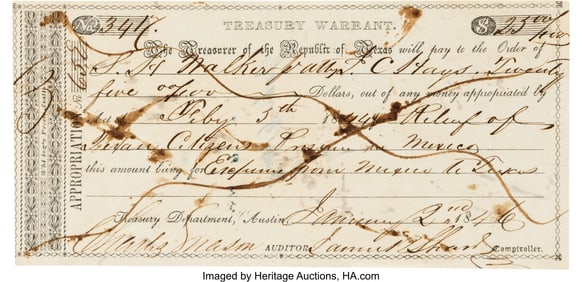 47008&colon; &lbrack;John C&period; Hays and Samuel H&period; Walker&rsqb;&period; Treasury Wa