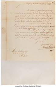 47079&colon; Alexander Hamilton Letter Signed with One Line W
