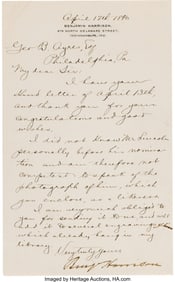 47148&colon; Benjamin Harrison Letter Signed&period; One page&comma; 4 7&sol;8