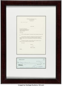 47218: Warren E. Buffett Check Engrossed and Signed in