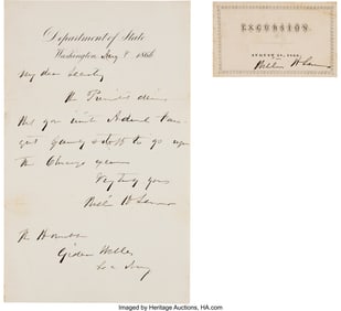 47087: William H. Seward ALS with Related Ticket for An