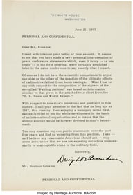 47159: Dwight D. Eisenhower Typed Letter Signed. One pa
