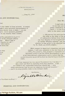 Dwight D. Eisenhower Typed Letter Signed. One pa: Dwight D&period; Eisenhower Typed Letter Signed&period; One page on White House letterhead&comma; 7 1&sol;4 x 10 1&sol;2 inches&comma; Washington&comma; D&period;C&period;&semi; June 21&comma; 1957&pe