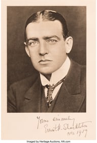 47228&colon; Ernest Shackleton Signed Photogravure&period; Black and