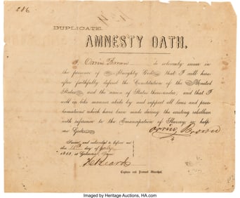 47091&colon; &lbrack;Civil War&rsqb;&period; Galveston Amnesty Oath for Orrin Br